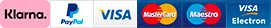 Accepted payment methods: Klarna, Paypal, Sage, Visa, Mastercard, Maestro & Visa Electron Klarna, Paypal, Sage, Visa, Mastercard, Maestro & Visa Electron